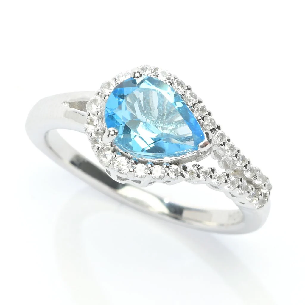 Gem Treasures Choice of Pear Shape Gem & Zircon East-West Ring - Image 13