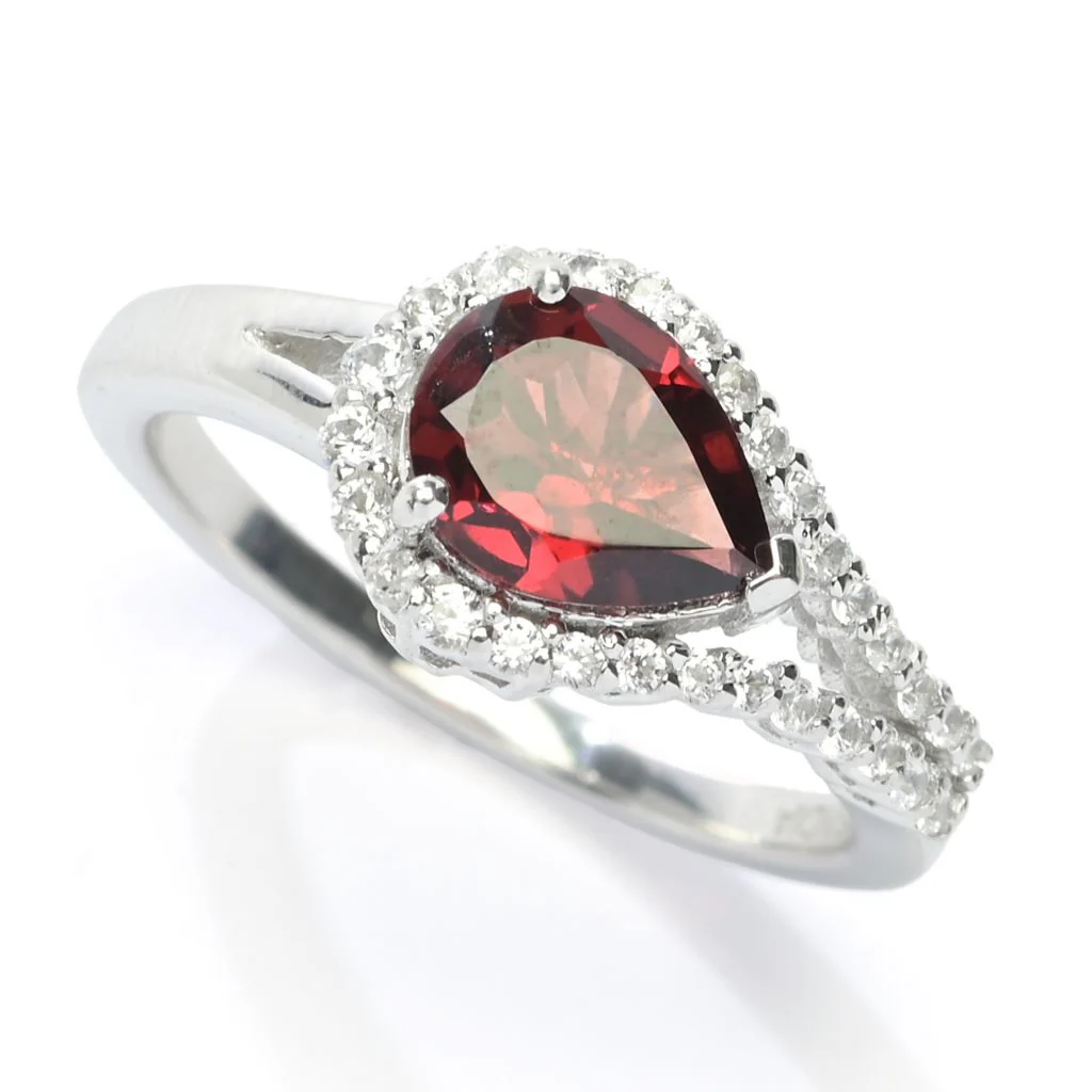 Gem Treasures Choice of Pear Shape Gem & Zircon East-West Ring - Image 15