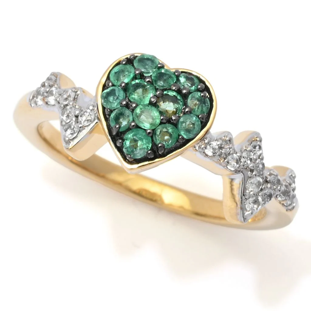 Gem Treasures Choice of Precious Gemstone & Zircon Heartbeat Ring - Image 12