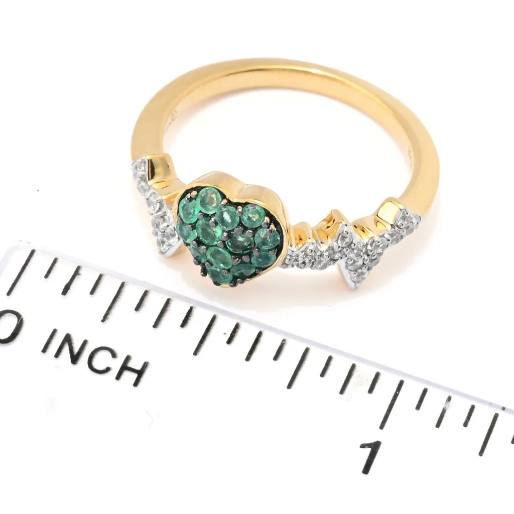 Gem Treasures Choice of Precious Gemstone & Zircon Heartbeat Ring - Image 2