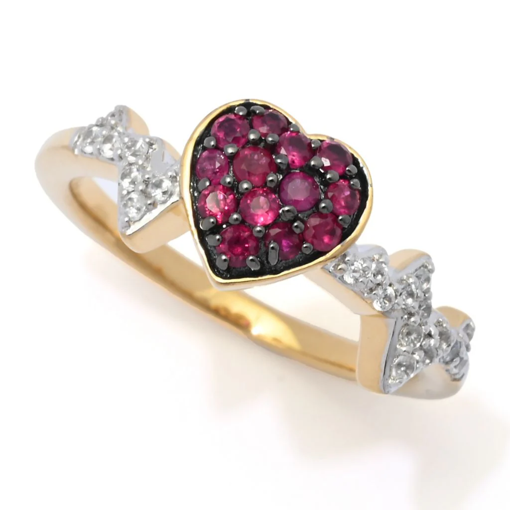 Gem Treasures Choice of Precious Gemstone & Zircon Heartbeat Ring - Image 4