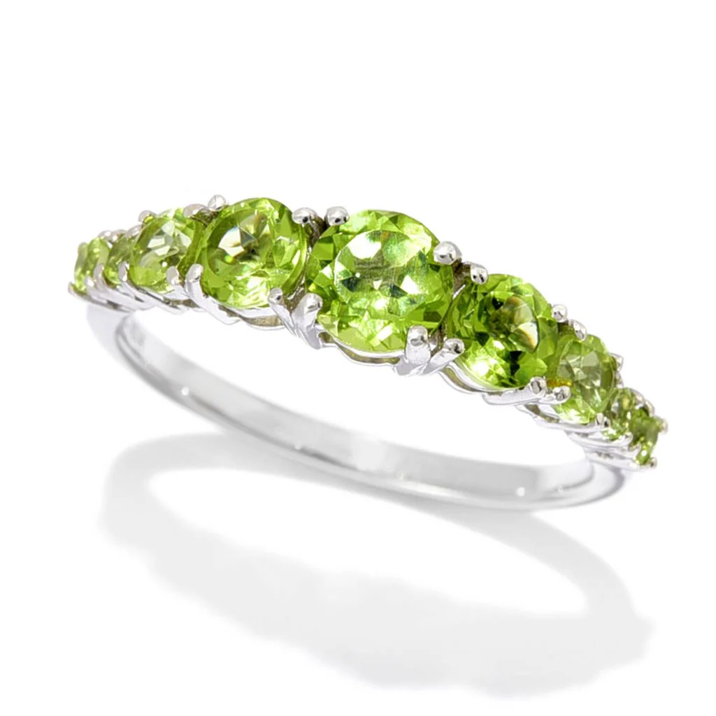Gem Treasures Sterling Silver Choice of Gemstone Graduated Band Ring - Image 10
