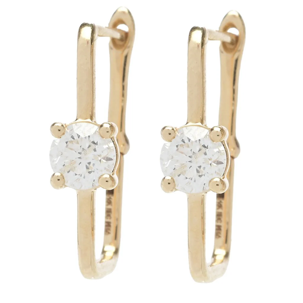Gems of Distinction 14K Gold Choice of Carat Diamond Hoop Earrings - Image 4