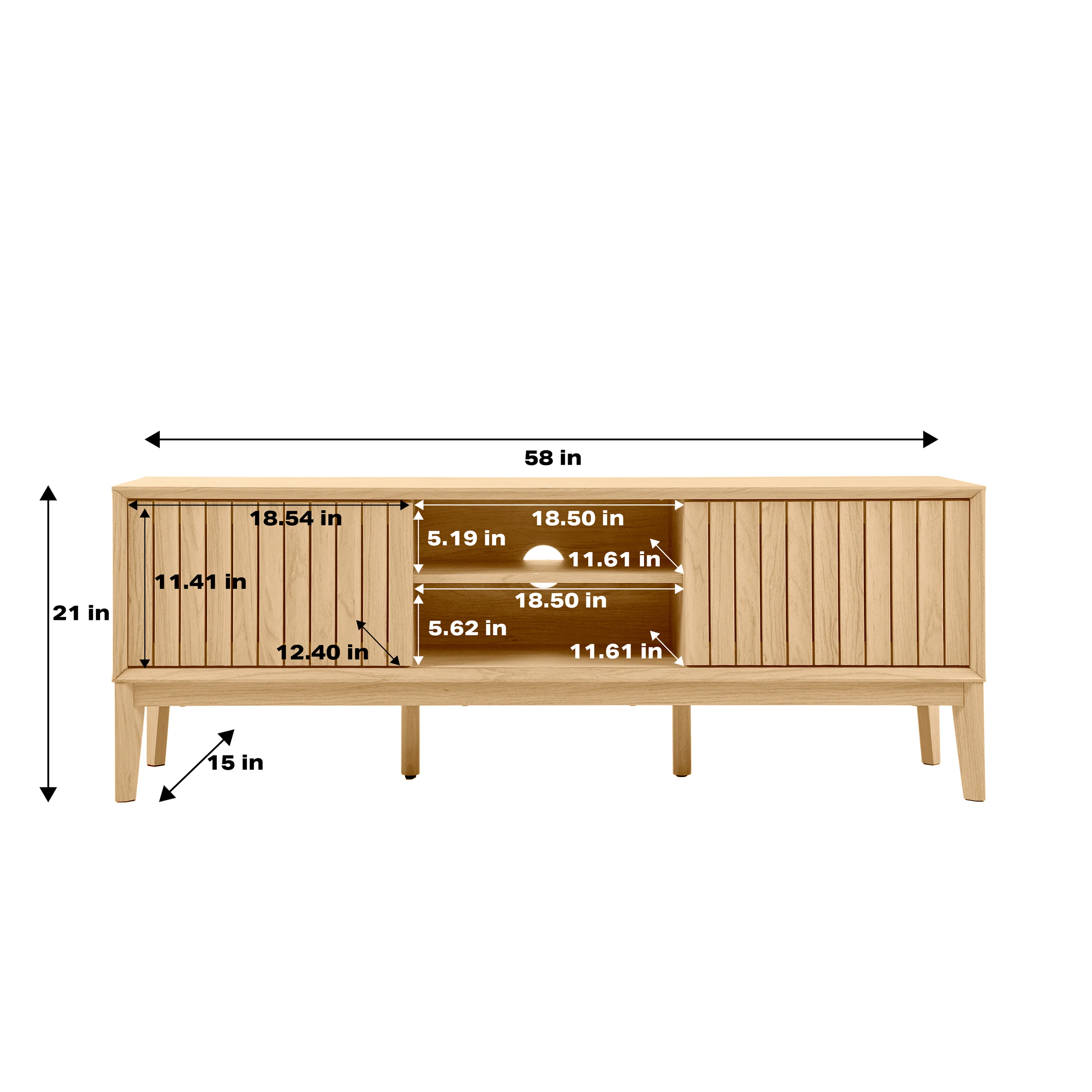 Gennaro Farmhouse 3-Storage Sliding Door TV Stand Fits TVs up to 65 in. with Cable Management - Image 4