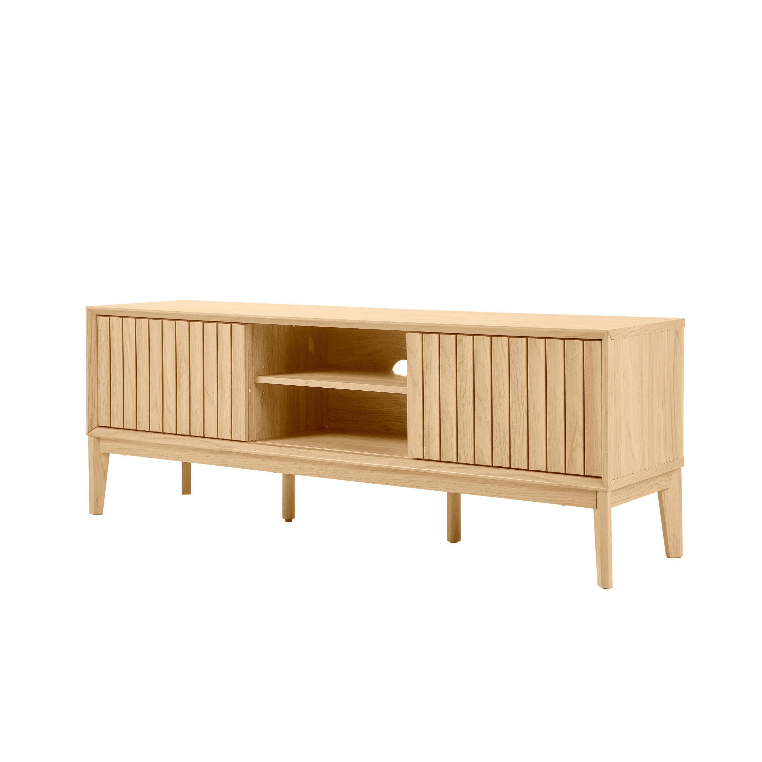 Gennaro Farmhouse 3-Storage Sliding Door TV Stand Fits TVs up to 65 in. with Cable Management - Image 5