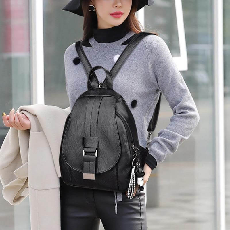 Genuine Leather Backpack for Women Water Resistant Anti Theft Travel Bag - Image 15