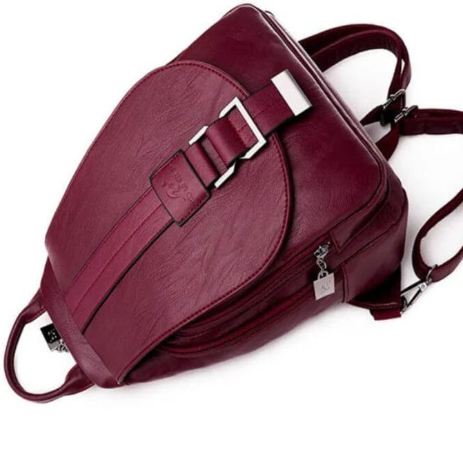 Genuine Leather Backpack for Women Water Resistant Anti Theft Travel Bag - Image 19