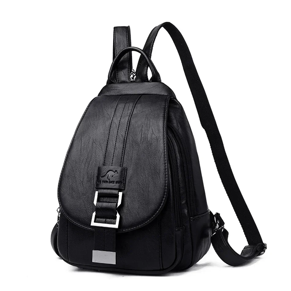 Genuine Leather Backpack for Women Water Resistant Anti Theft Travel Bag - Image 2