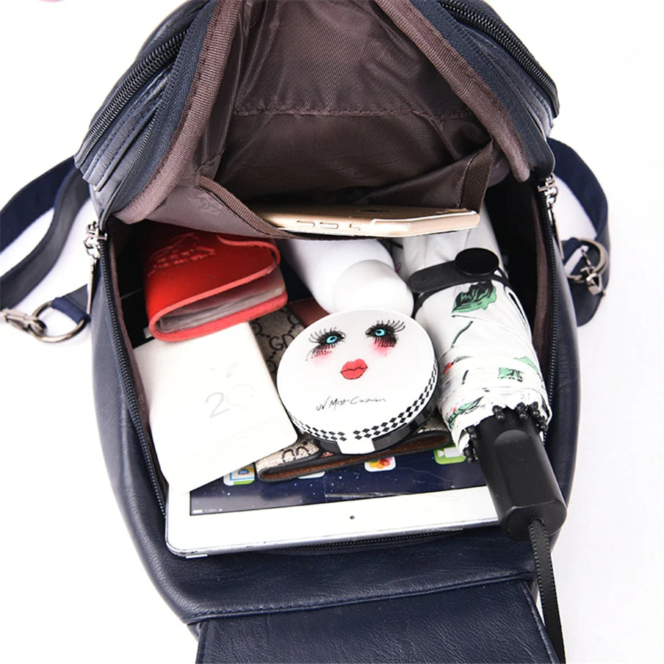 Genuine Leather Backpack for Women Water Resistant Anti Theft Travel Bag - Image 7