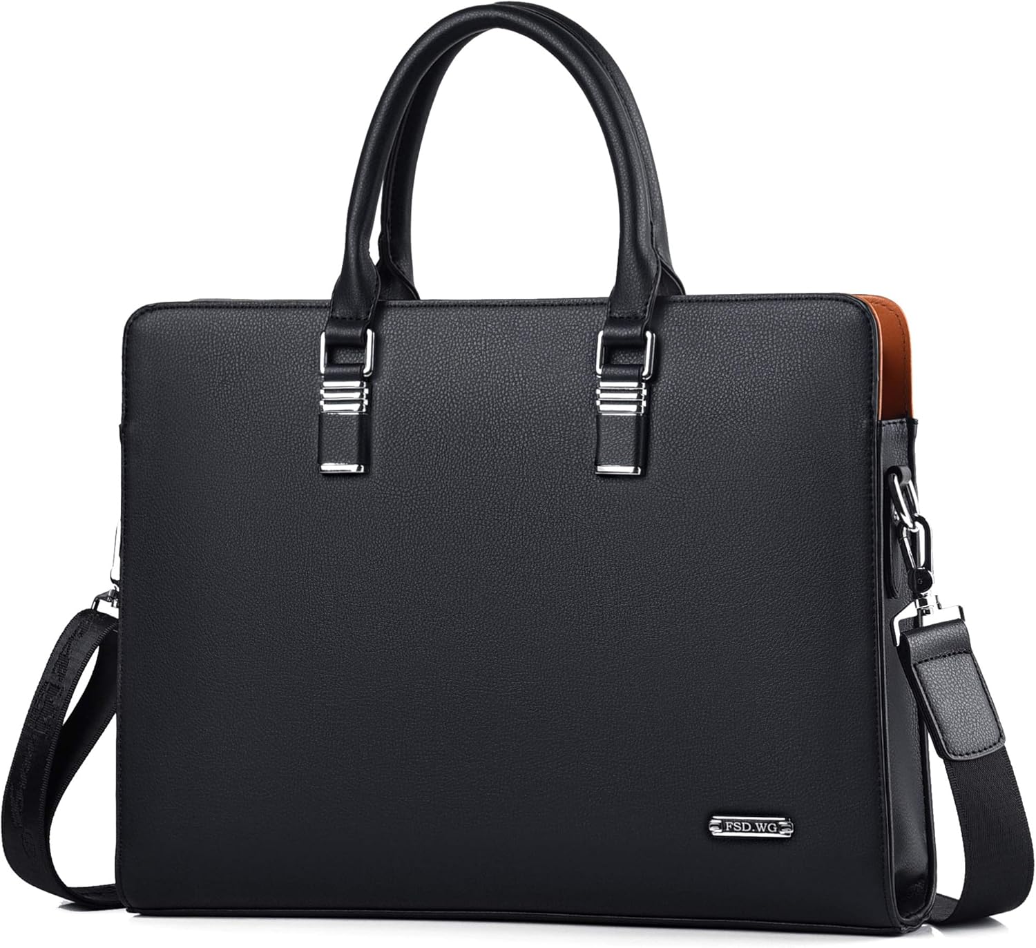Genuine Leather Business Briefcase 15.6 Inch Laptop Bag Multi Compartment - Image 6