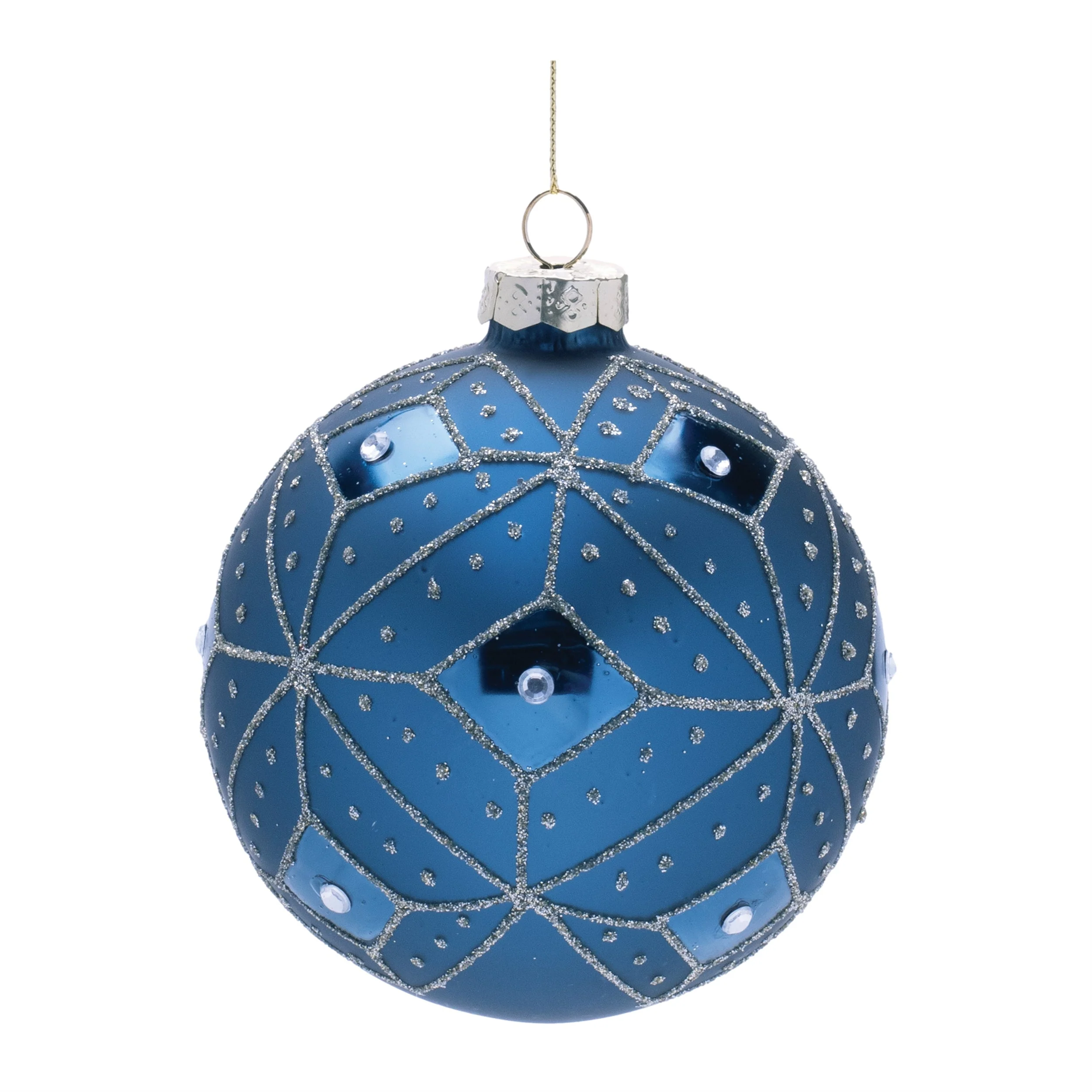 Geometric Glittered Glass Ball Ornament (Set of 6) - Image 5