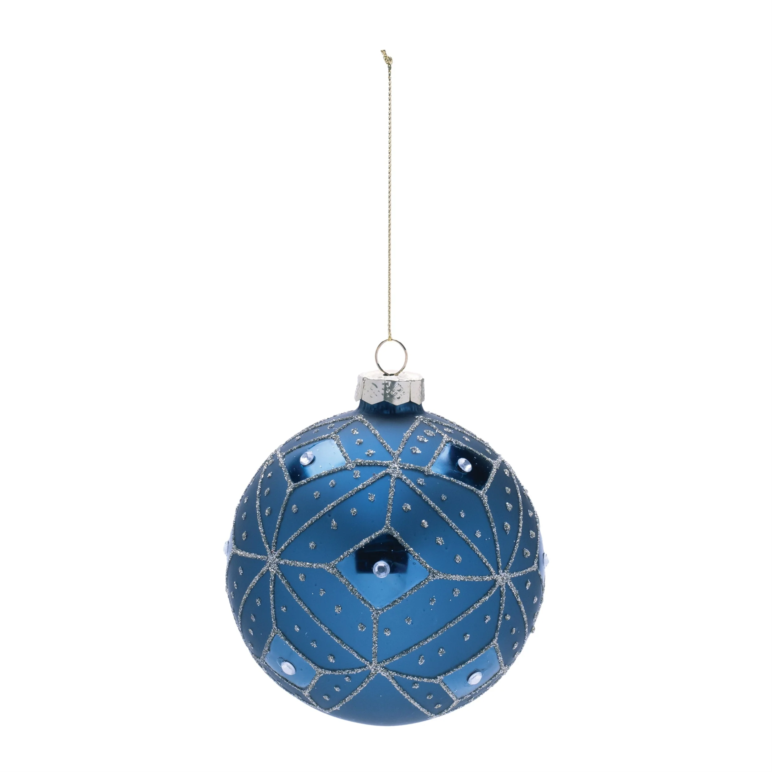 Geometric Glittered Glass Ball Ornament (Set of 6) - Image 6