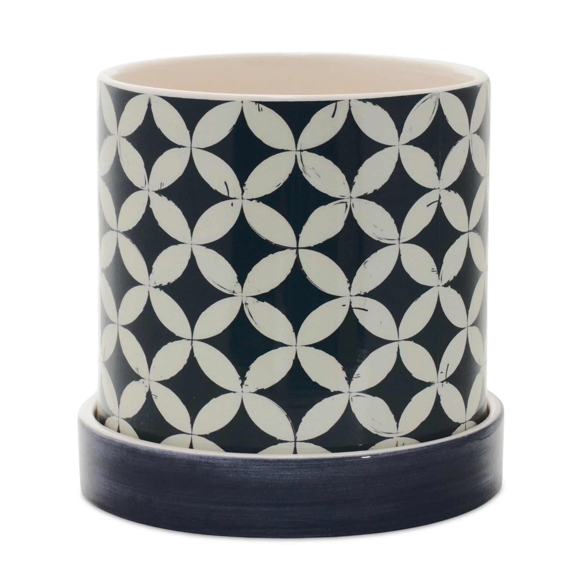 Geometric Pattern Planter with Plate (Set of 2) - Image 2