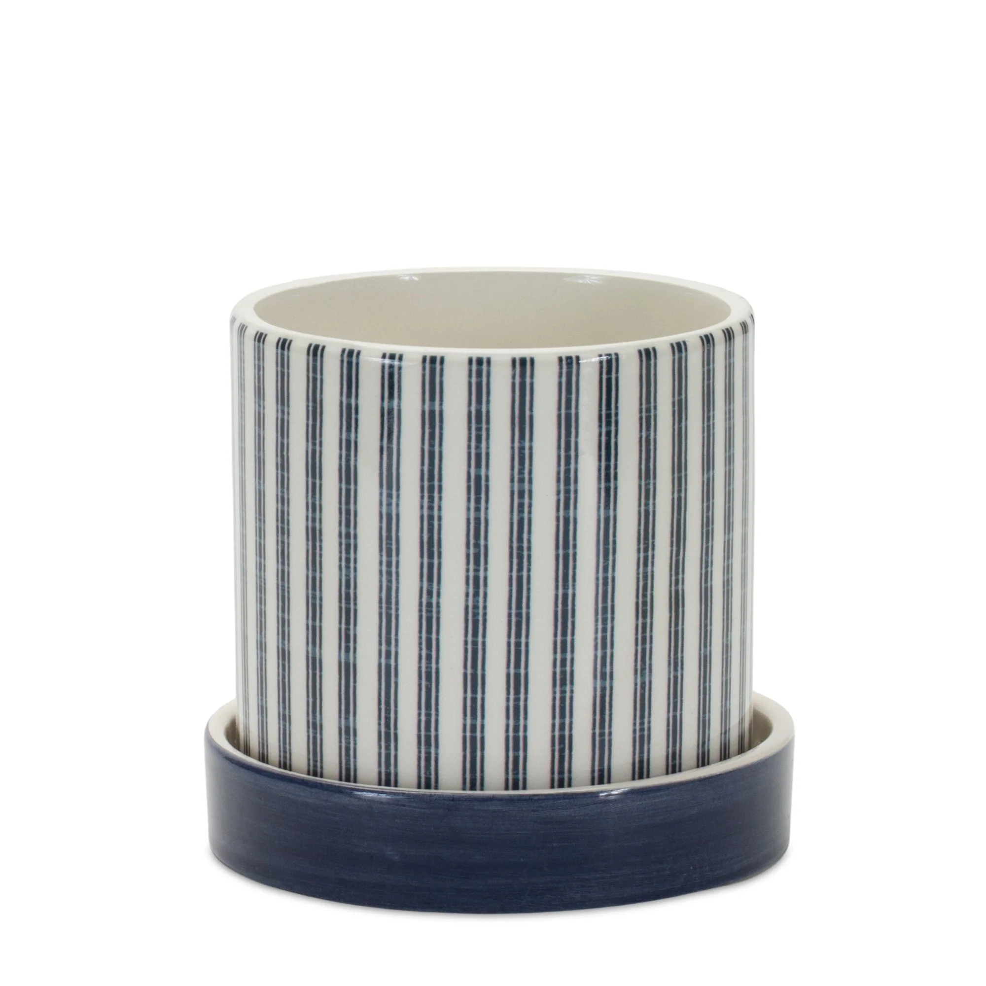 Geometric Pattern Planter with Plate (Set of 2) - Image 3