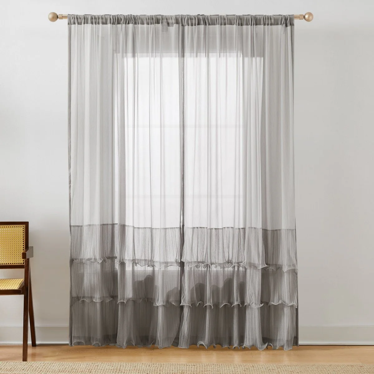 Georgette Sheer Curtain Panels - Image 10