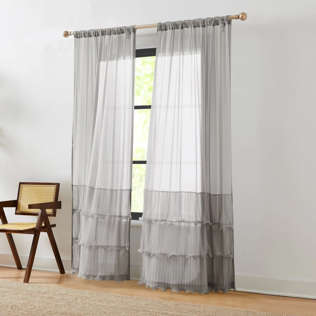 Georgette Sheer Curtain Panels - Image 11