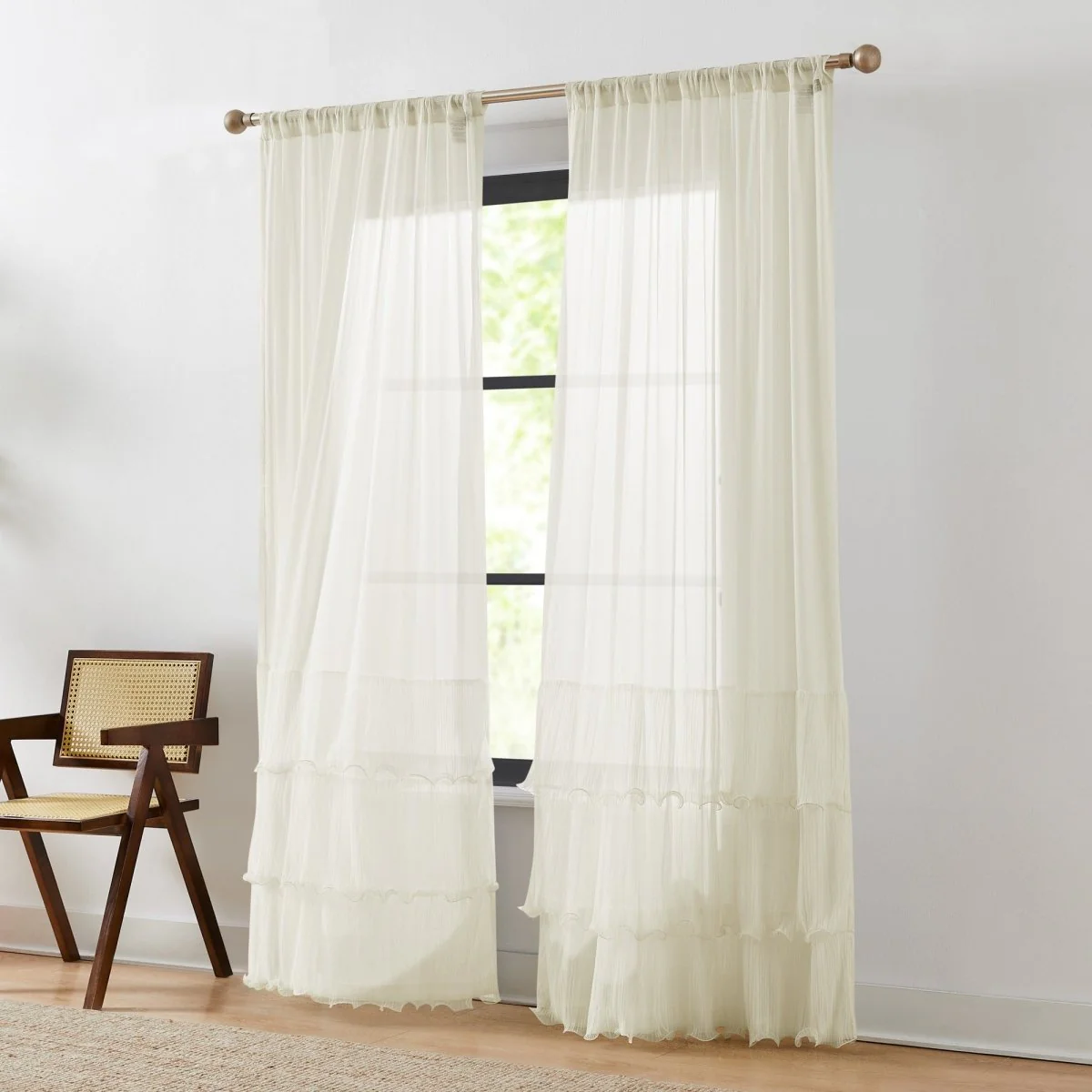 Georgette Sheer Curtain Panels - Image 3