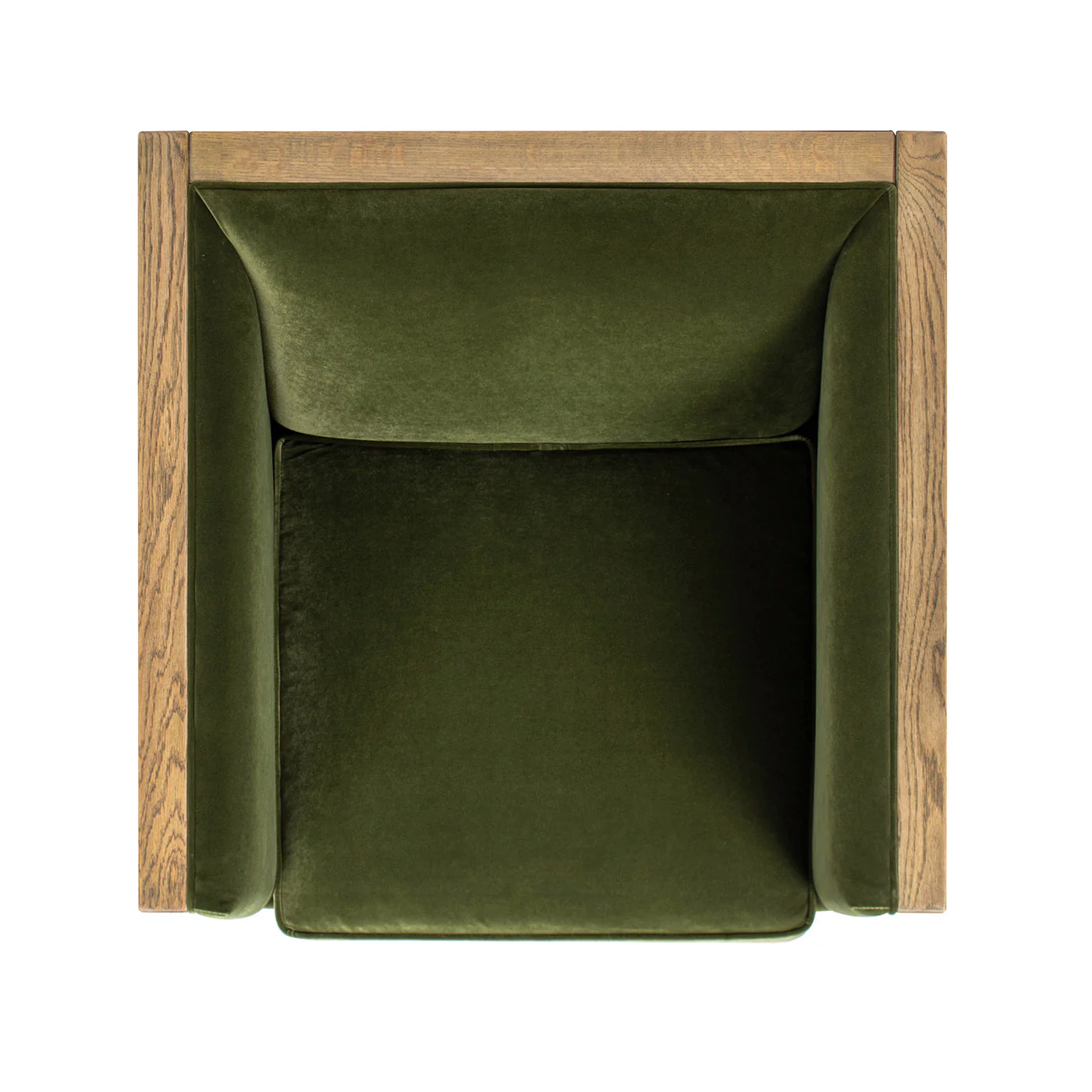 Georgia 34' Cane Rattan Tuxedo Armchair, Olive Green Performance Velvet - Image 5