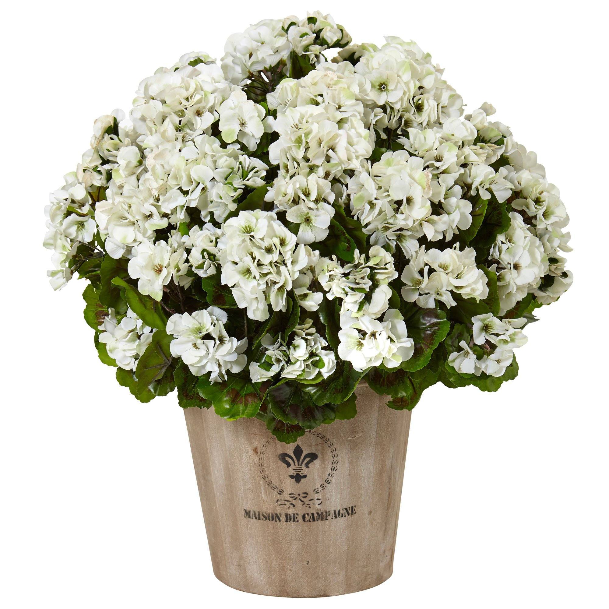 Geranium in Farmhouse Planter UV Resistant (Indoor/Outdoor) - Image 3