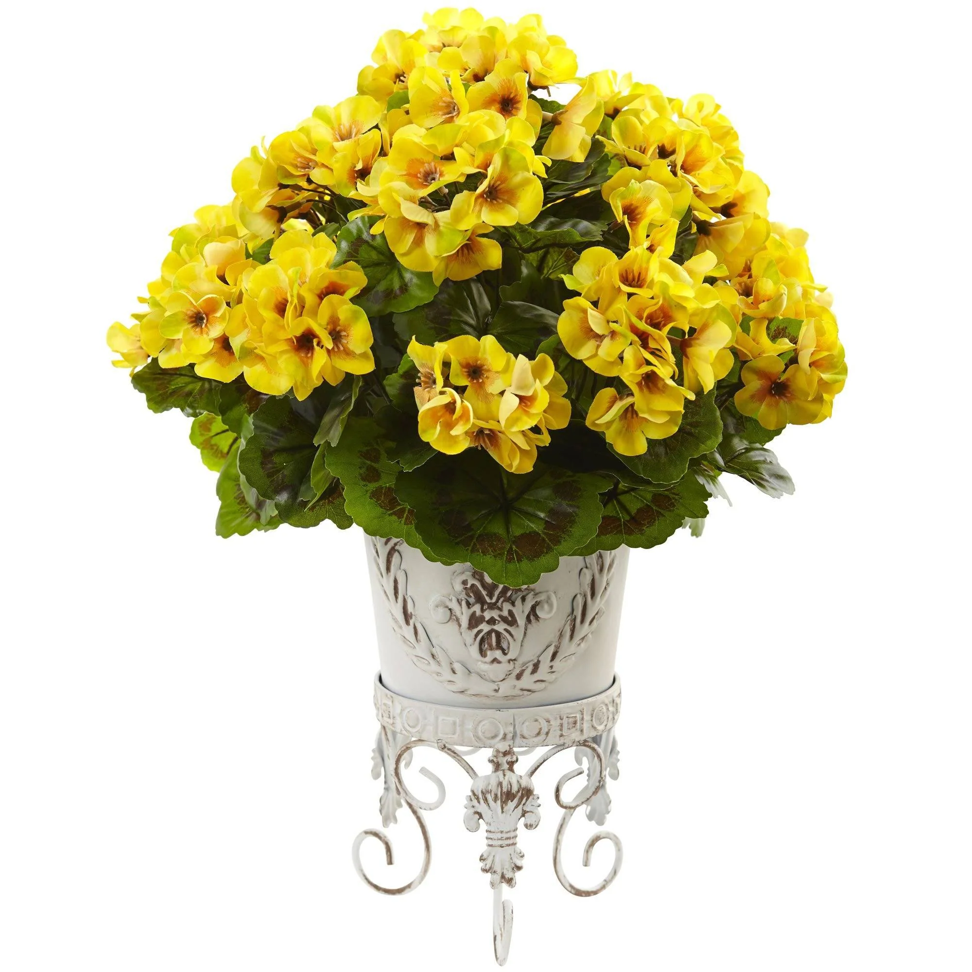 Geranium with Metal Planter UV Resistant (Indoor/Outdoor) - Image 4