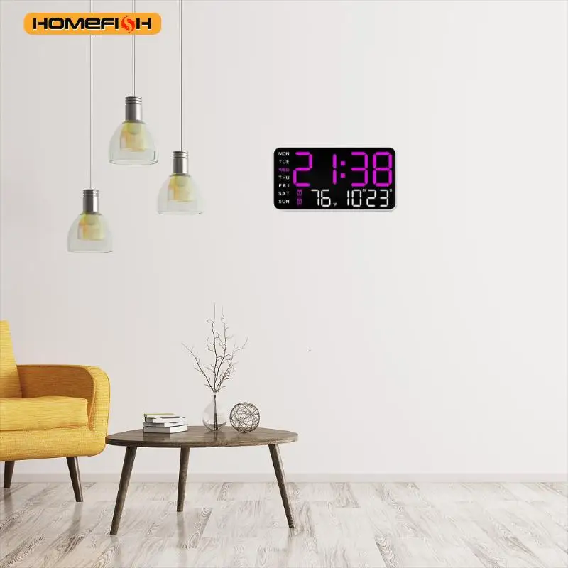 Giant Digital Wall Clock with Temperature Date Time Smart Home LED Display - Image 3