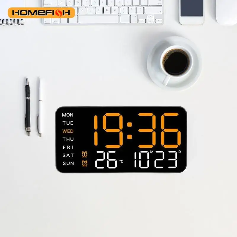 Giant Digital Wall Clock with Temperature Date Time Smart Home LED Display - Image 5