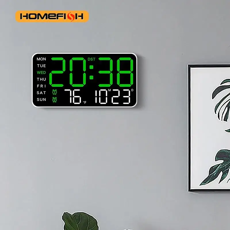Giant Digital Wall Clock with Temperature Date Time Smart Home LED Display - Image 6