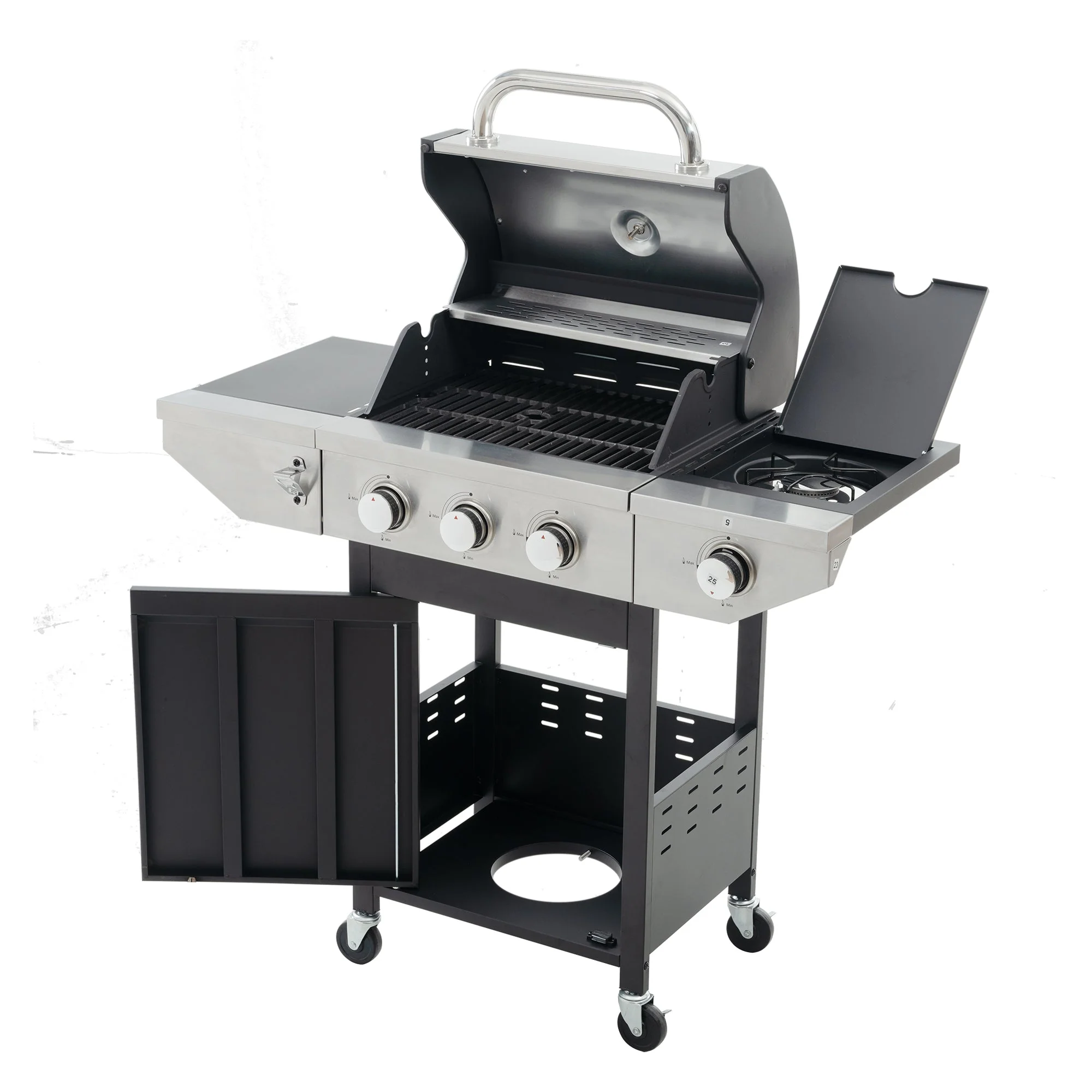 GigaTech 3 Burner Stainless Steel Propane Grill with Side Burner - Image 9