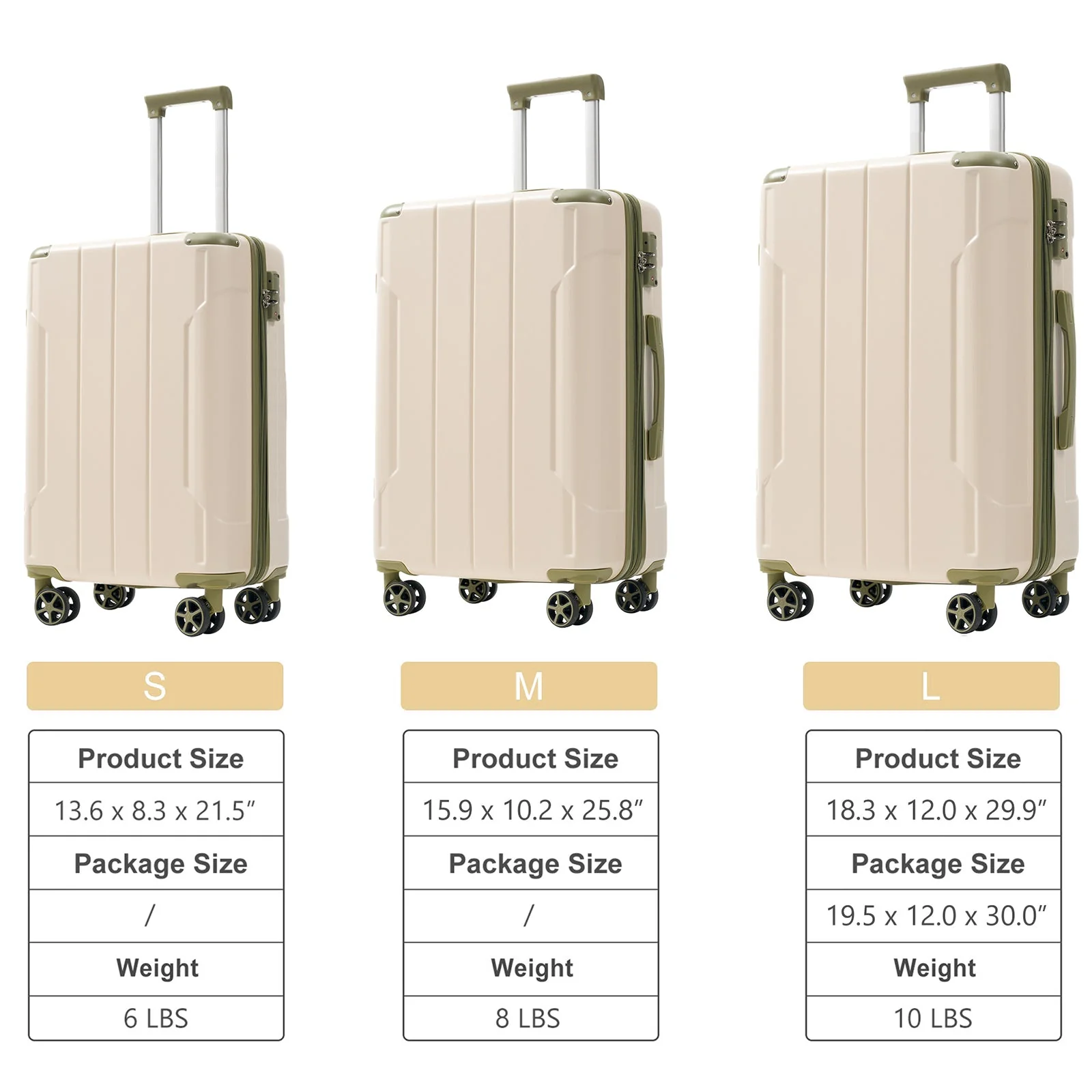 GigaTech 3-Piece Expandable Hard Shell Luggage Set with TSA Lock - Image 2