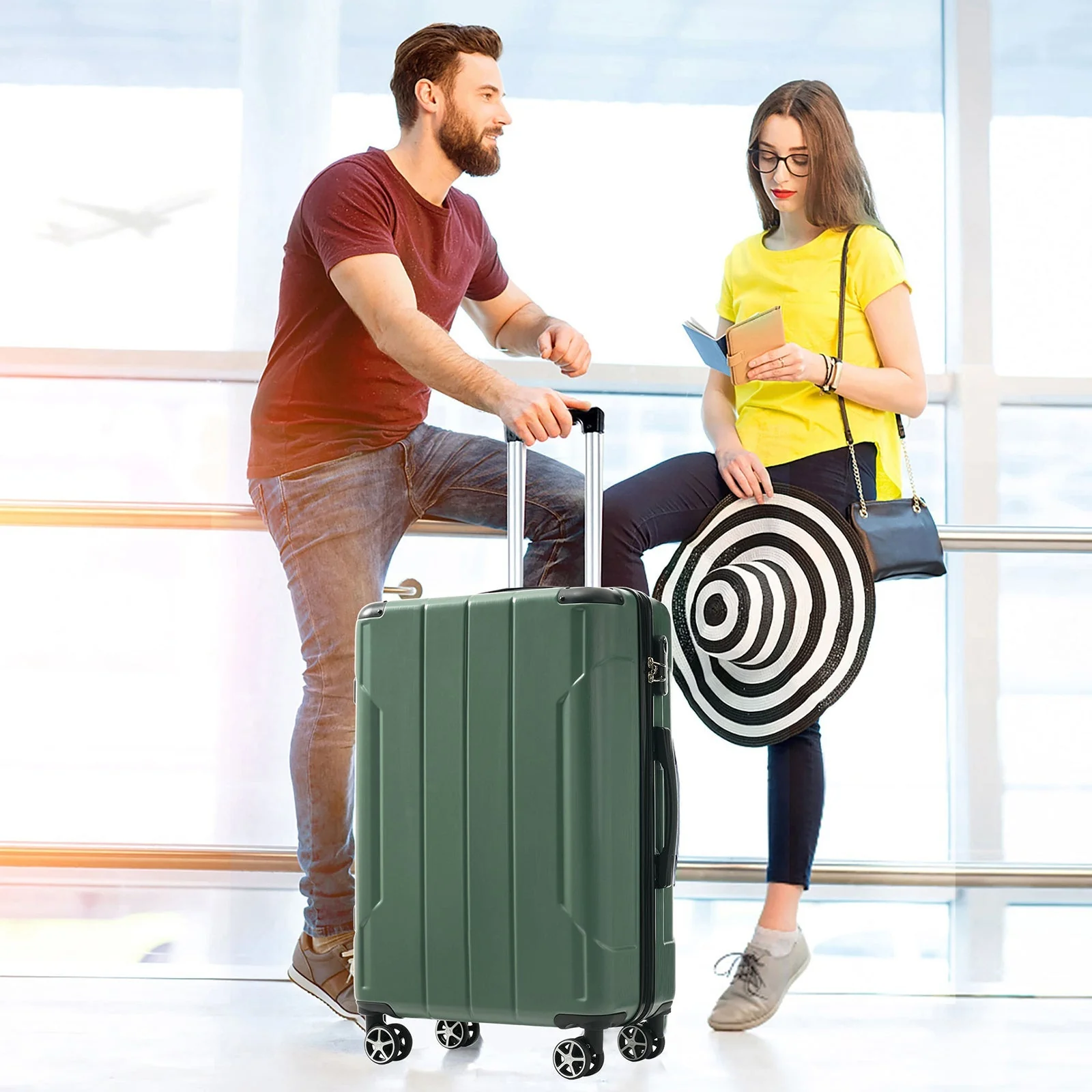GigaTech 3-Piece Hard Shell Luggage Set (Green) - Image 7