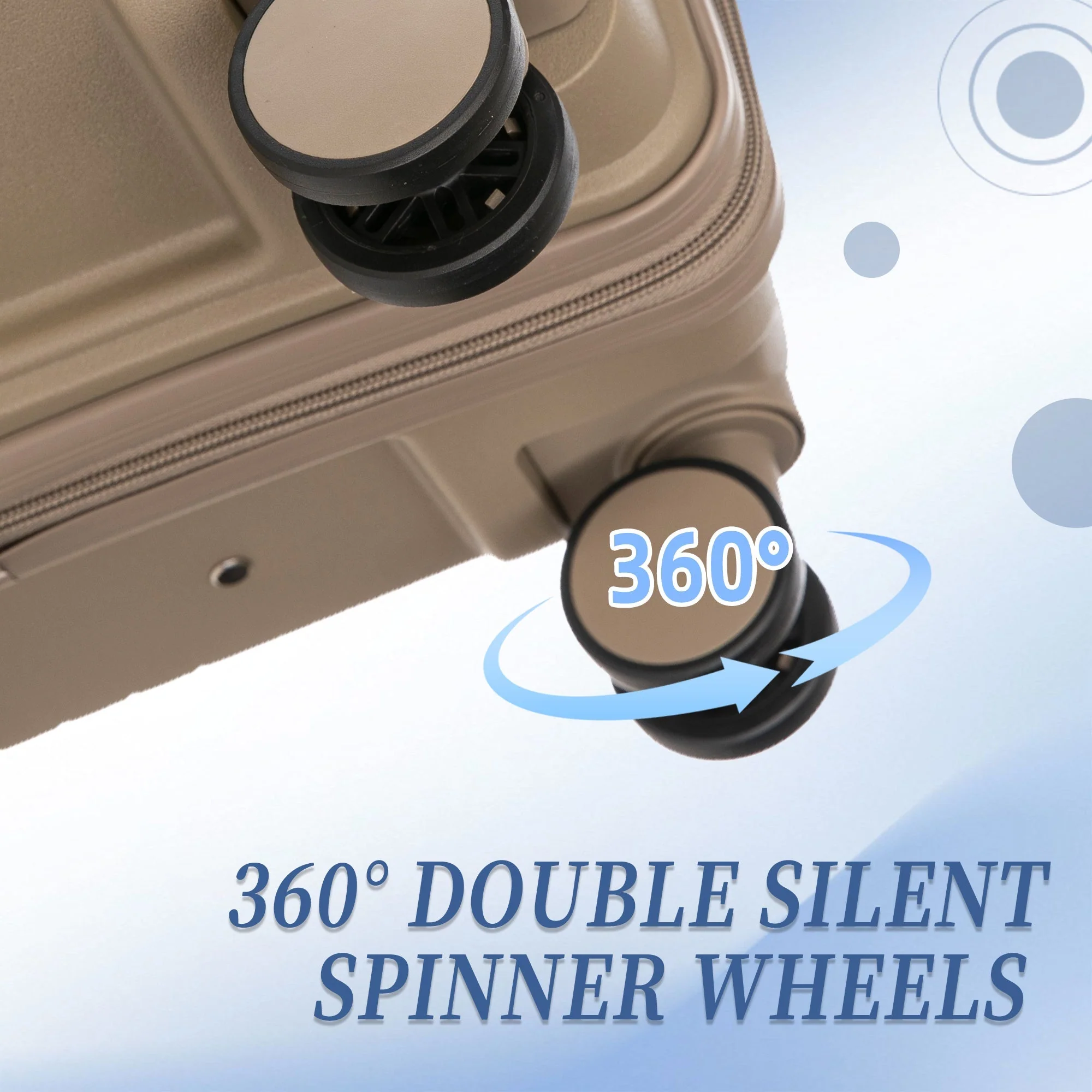 Gigatech 3-Piece PP Spinner Wheel Luggage Set (Champagne) - Image 11