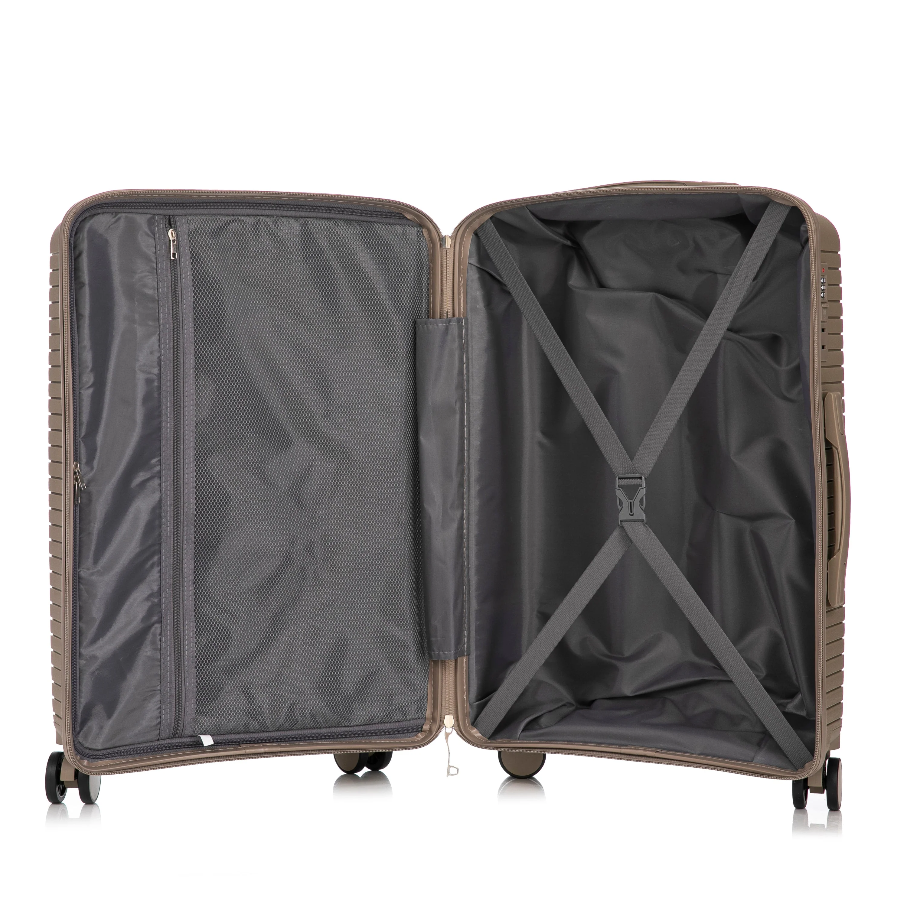 Gigatech 3-Piece PP Spinner Wheel Luggage Set (Champagne) - Image 19