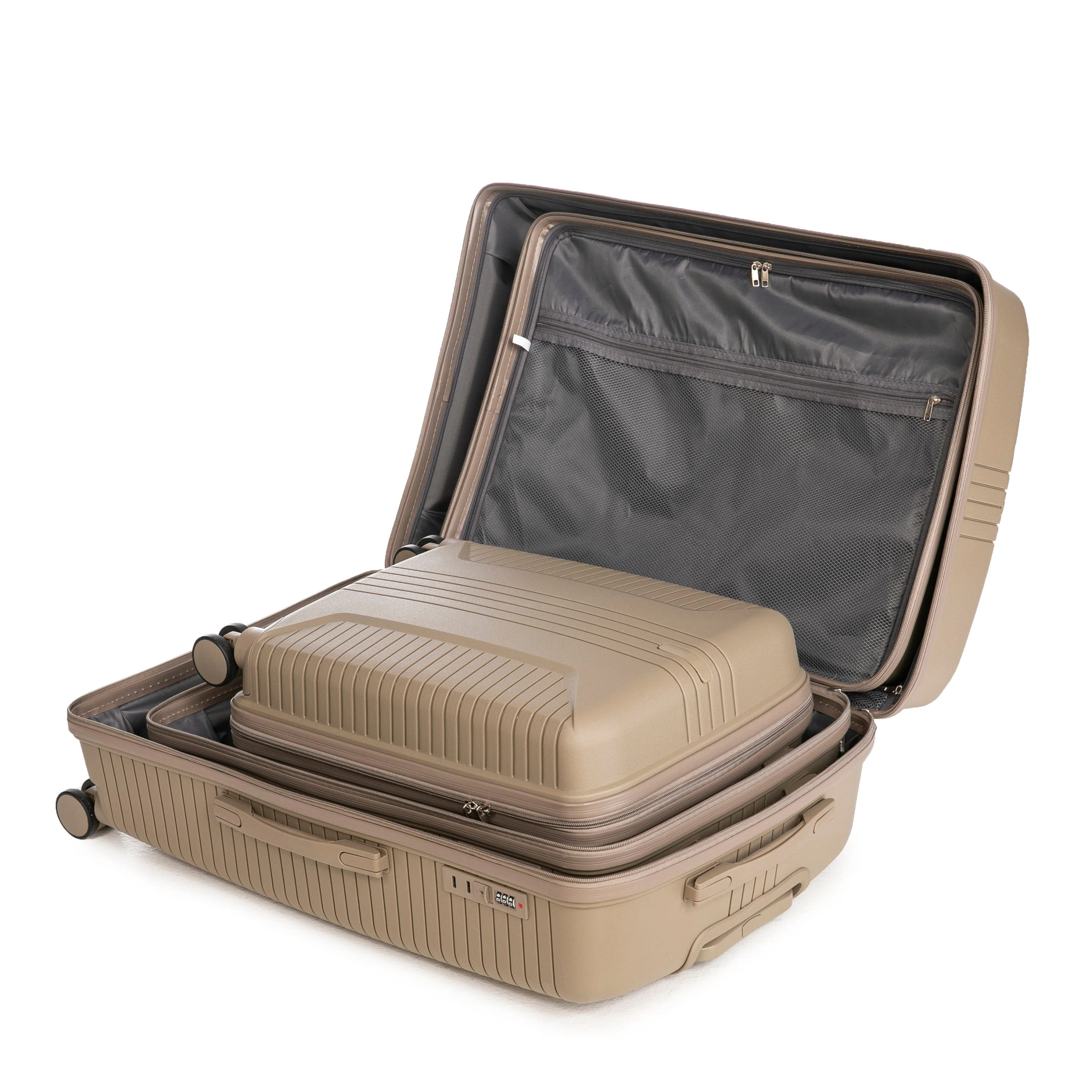 Gigatech 3-Piece PP Spinner Wheel Luggage Set (Champagne) - Image 20