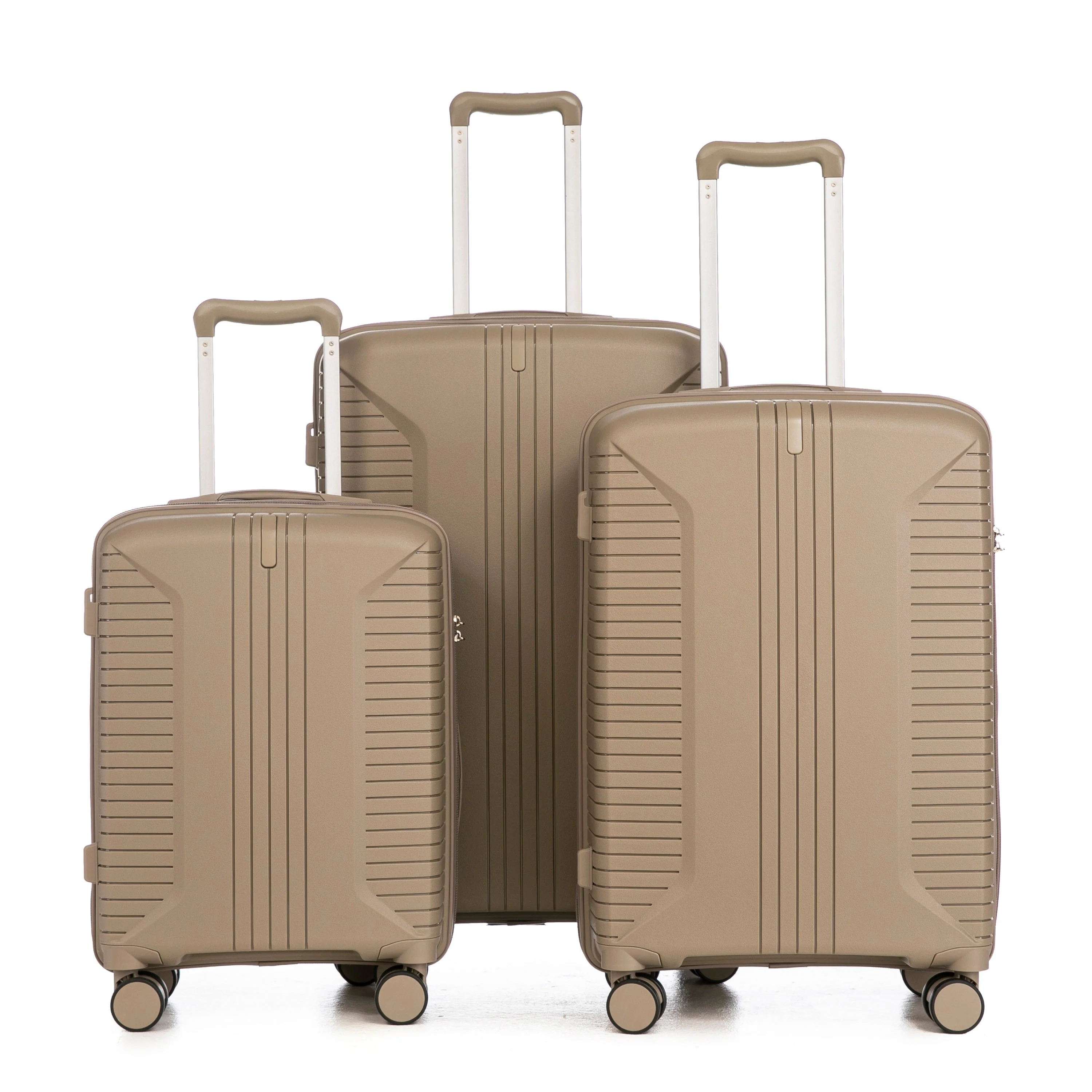 Gigatech 3-Piece PP Spinner Wheel Luggage Set (Champagne) - Image 21