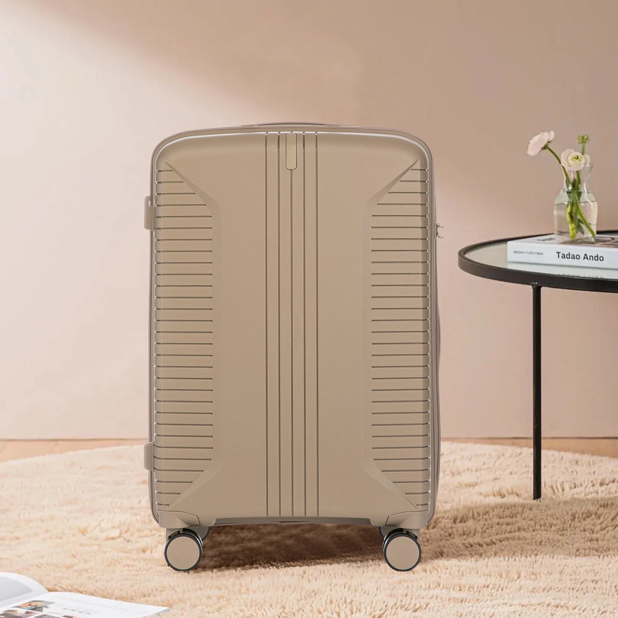 Gigatech 3-Piece PP Spinner Wheel Luggage Set (Champagne) - Image 5