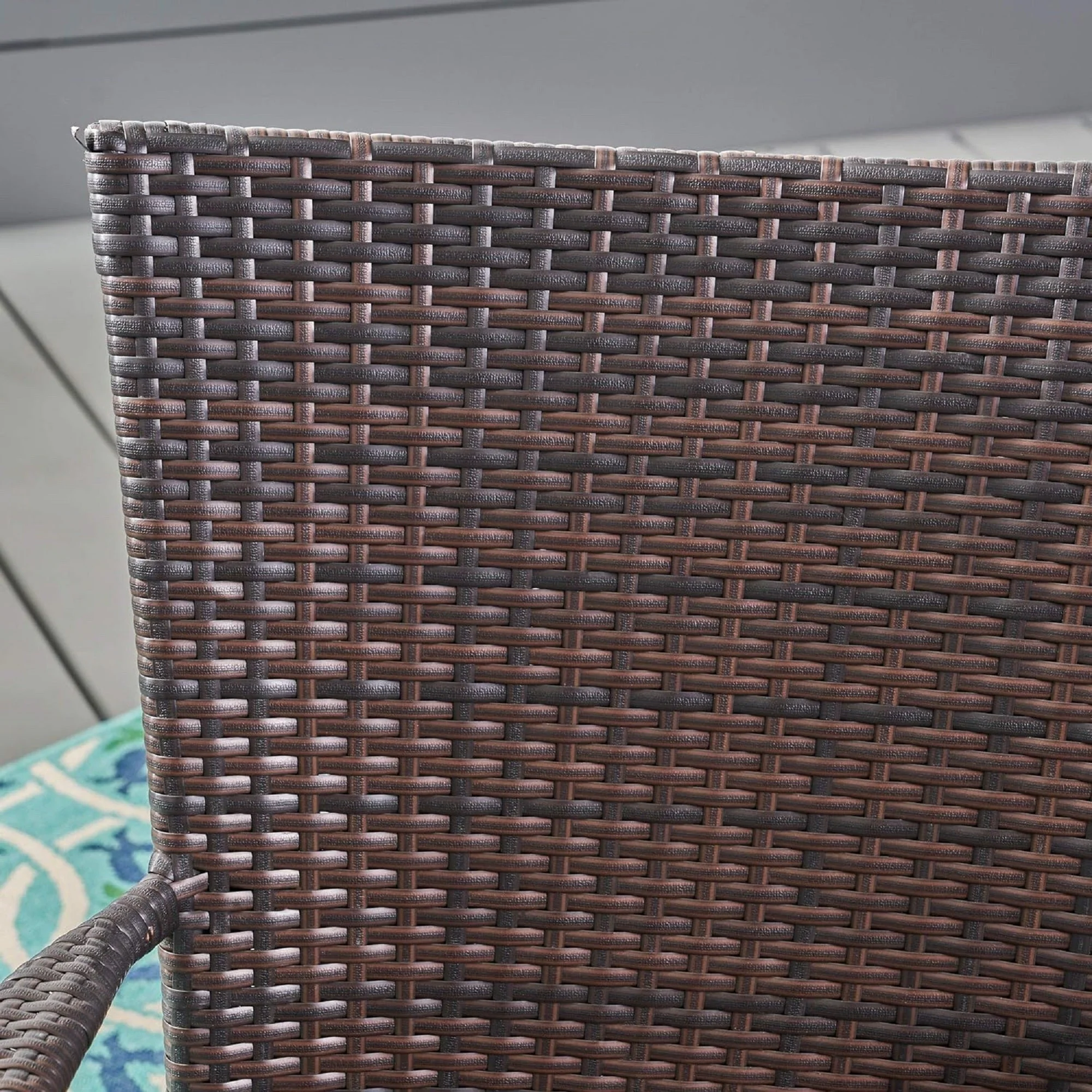 GigaTech Brown PE Rattan Outdoor Chairs Set of 3 - Image 3