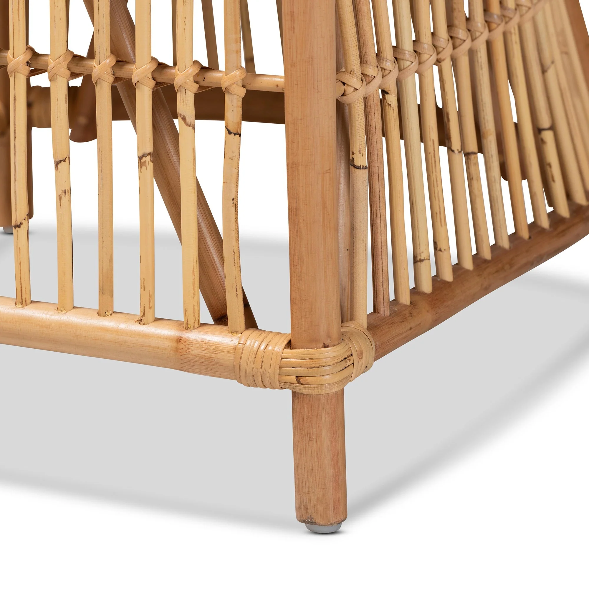 GigaTech Modern Bohemian White Rattan Accent Chair - Image 2