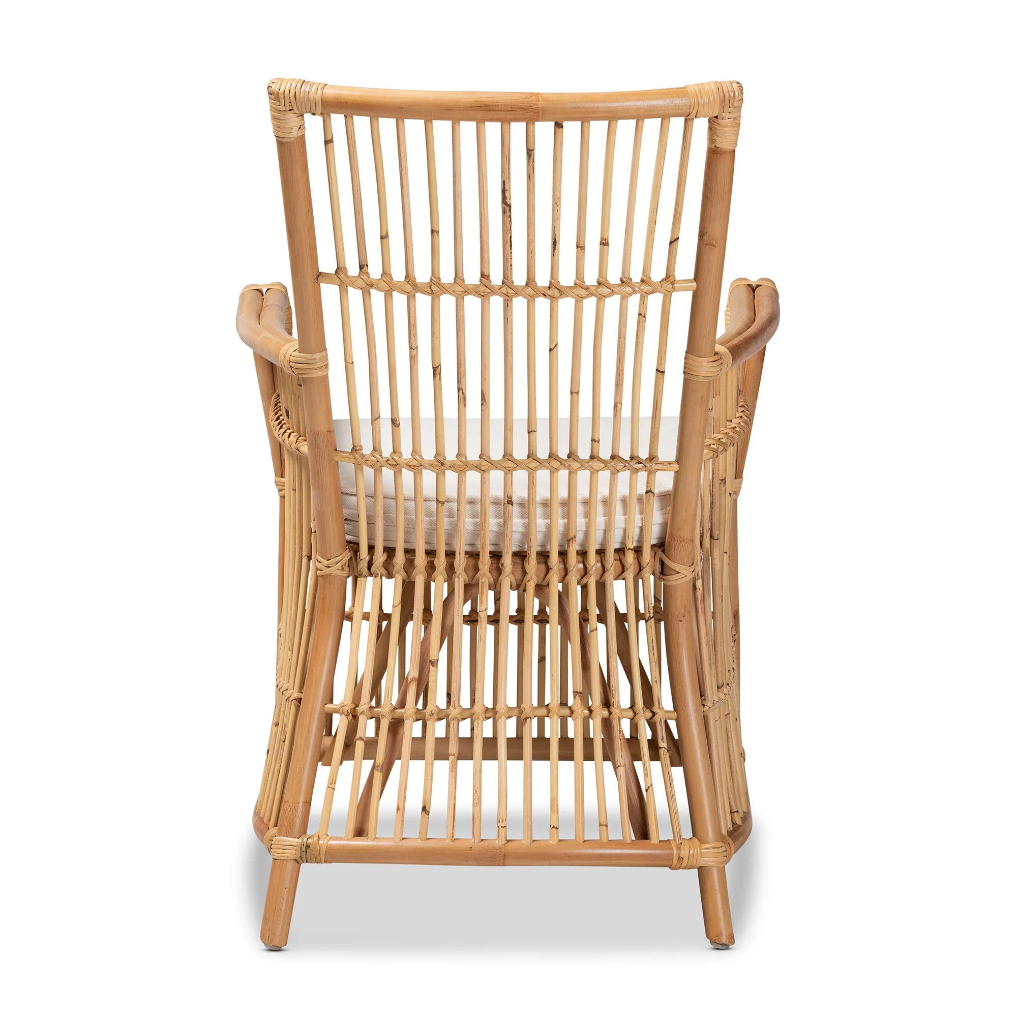 GigaTech Modern Bohemian White Rattan Accent Chair - Image 3