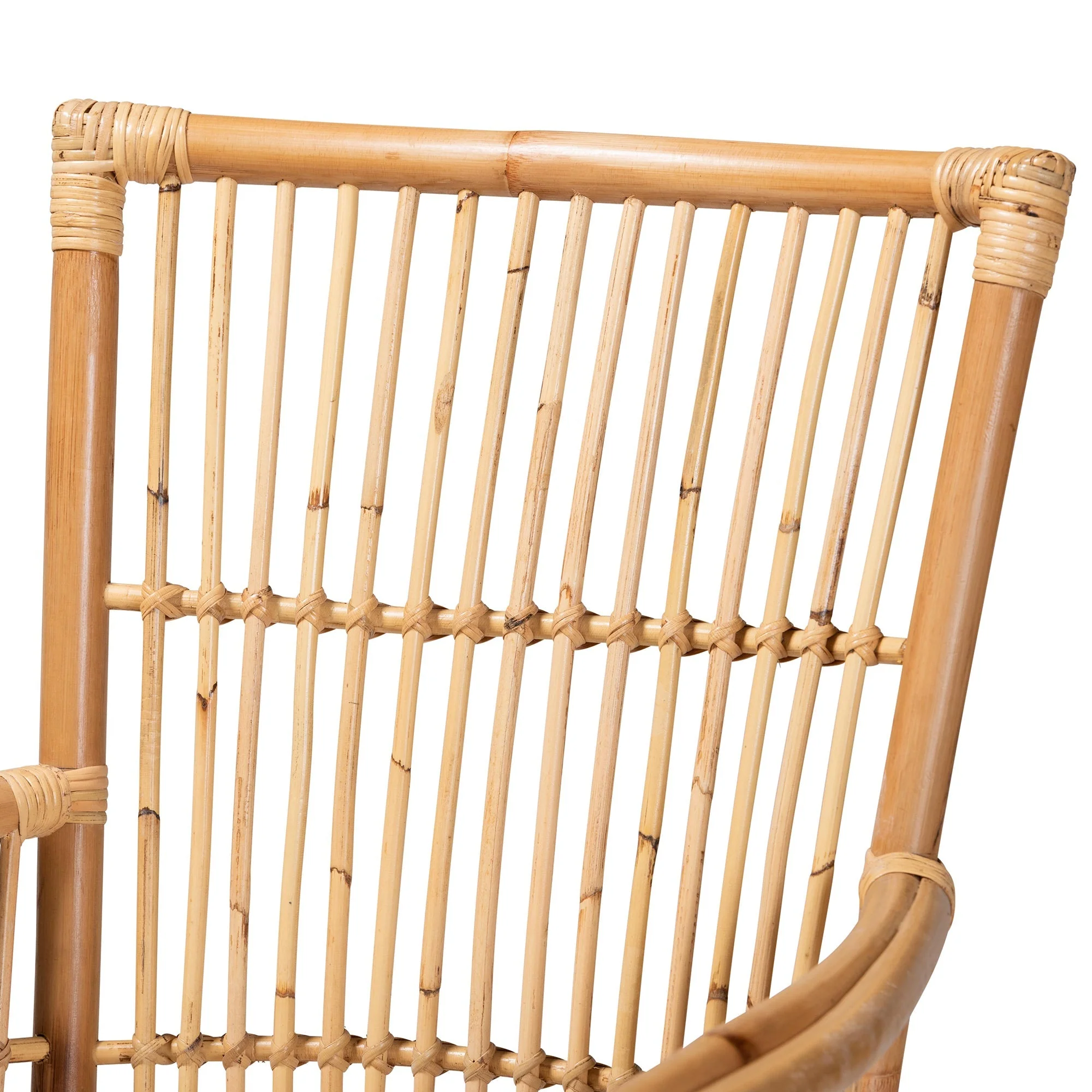 GigaTech Modern Bohemian White Rattan Accent Chair - Image 5
