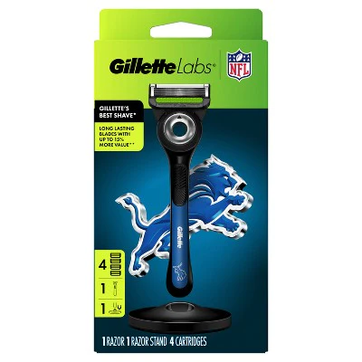 Gillette Labs NFL Lions Edition Shaving Razor with 4 Refills and Magnetic Stand - Image 2