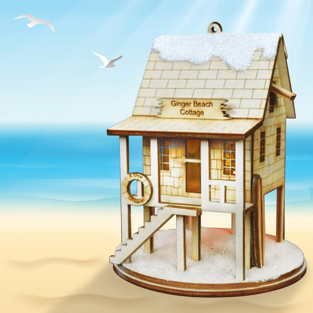 Ginger Beach Cottage Lighted Miniature House - Image 3