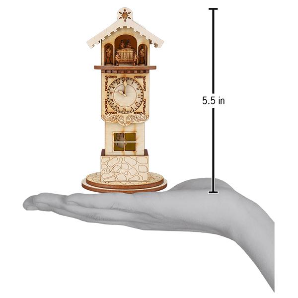 Ginger Clock Tower Ornament with Light-Up Feature - Image 3