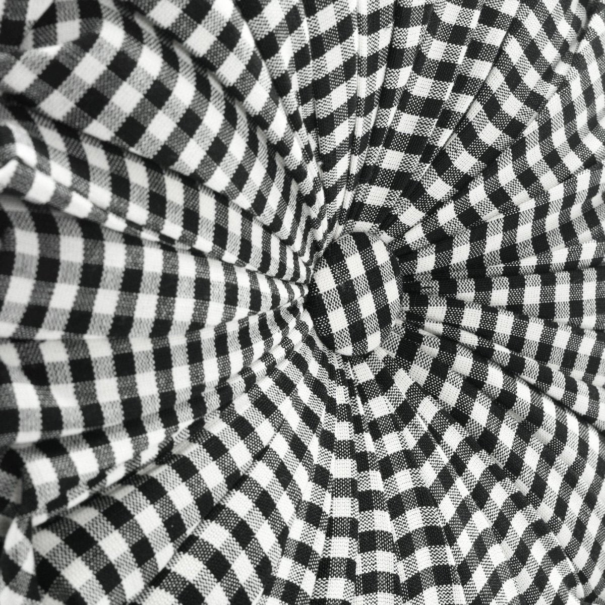 Gingham Check Yarn Dyed Pleated Decorative Pillow - Image 4