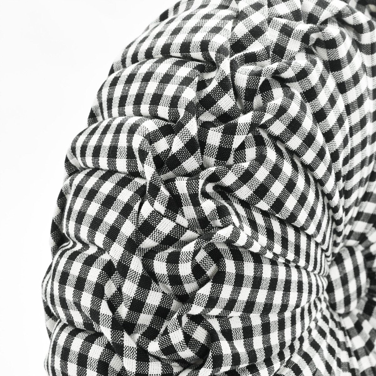 Gingham Check Yarn Dyed Pleated Decorative Pillow - Image 5