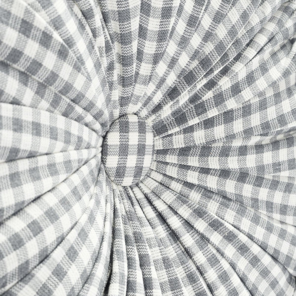 Gingham Check Yarn Dyed Pleated Decorative Pillow - Image 7