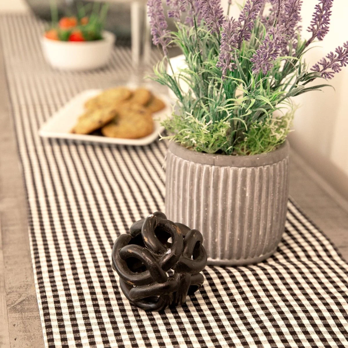 Gingham Check Yarn Dyed Table Runner - Image 4
