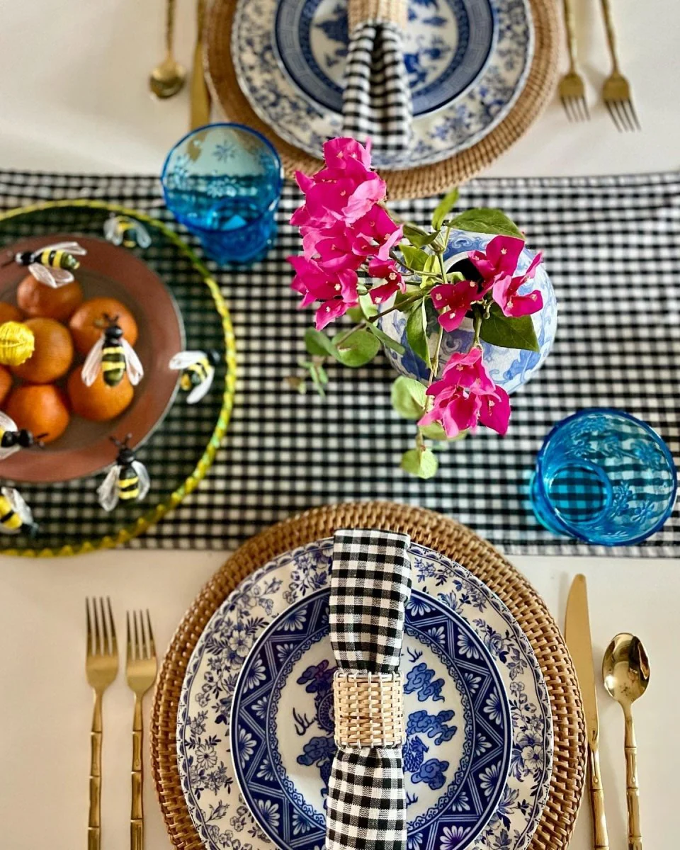 Gingham Check Yarn Dyed Table Runner - Image 5