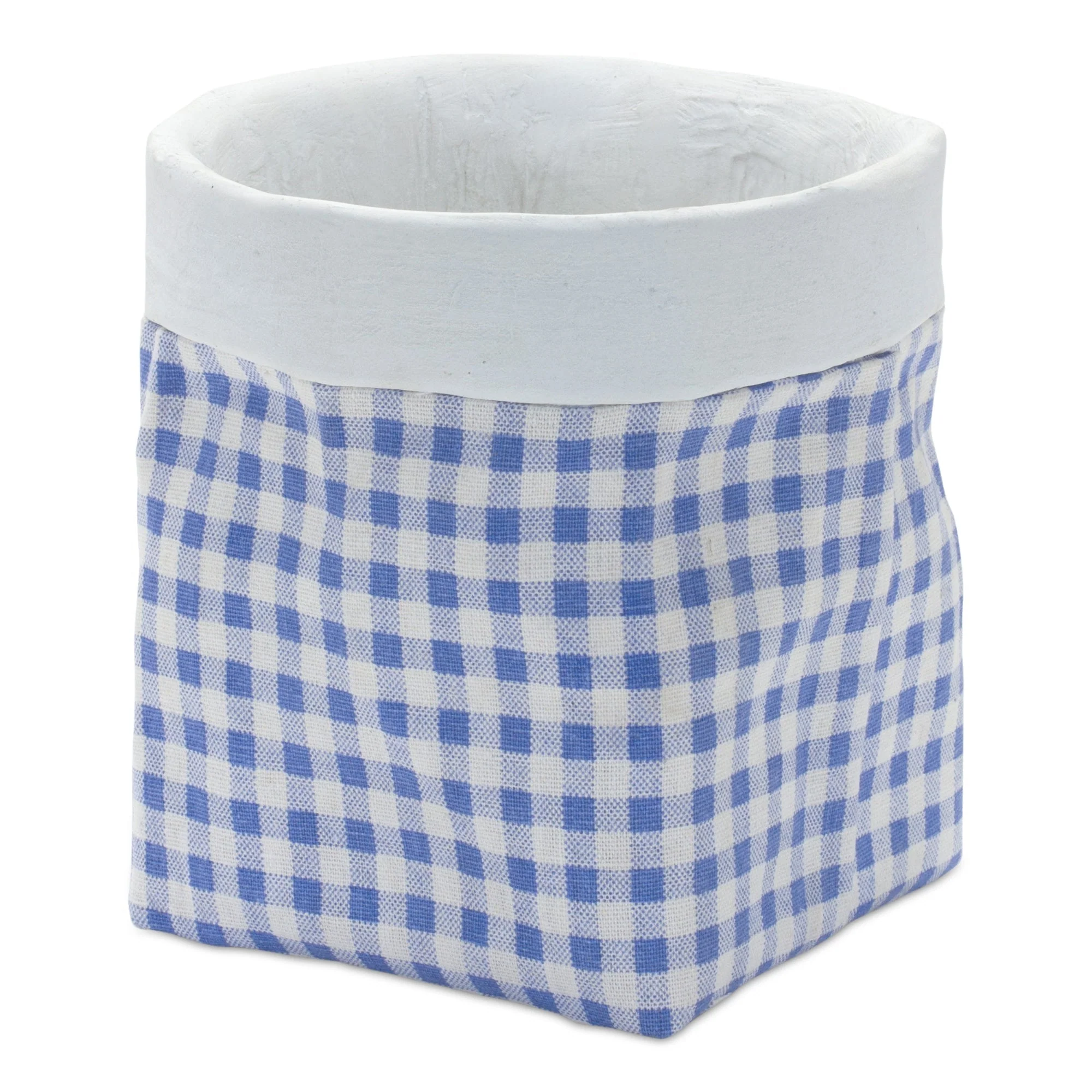 Gingham Sack Design Stone Planter (Set of 2) - Image 2