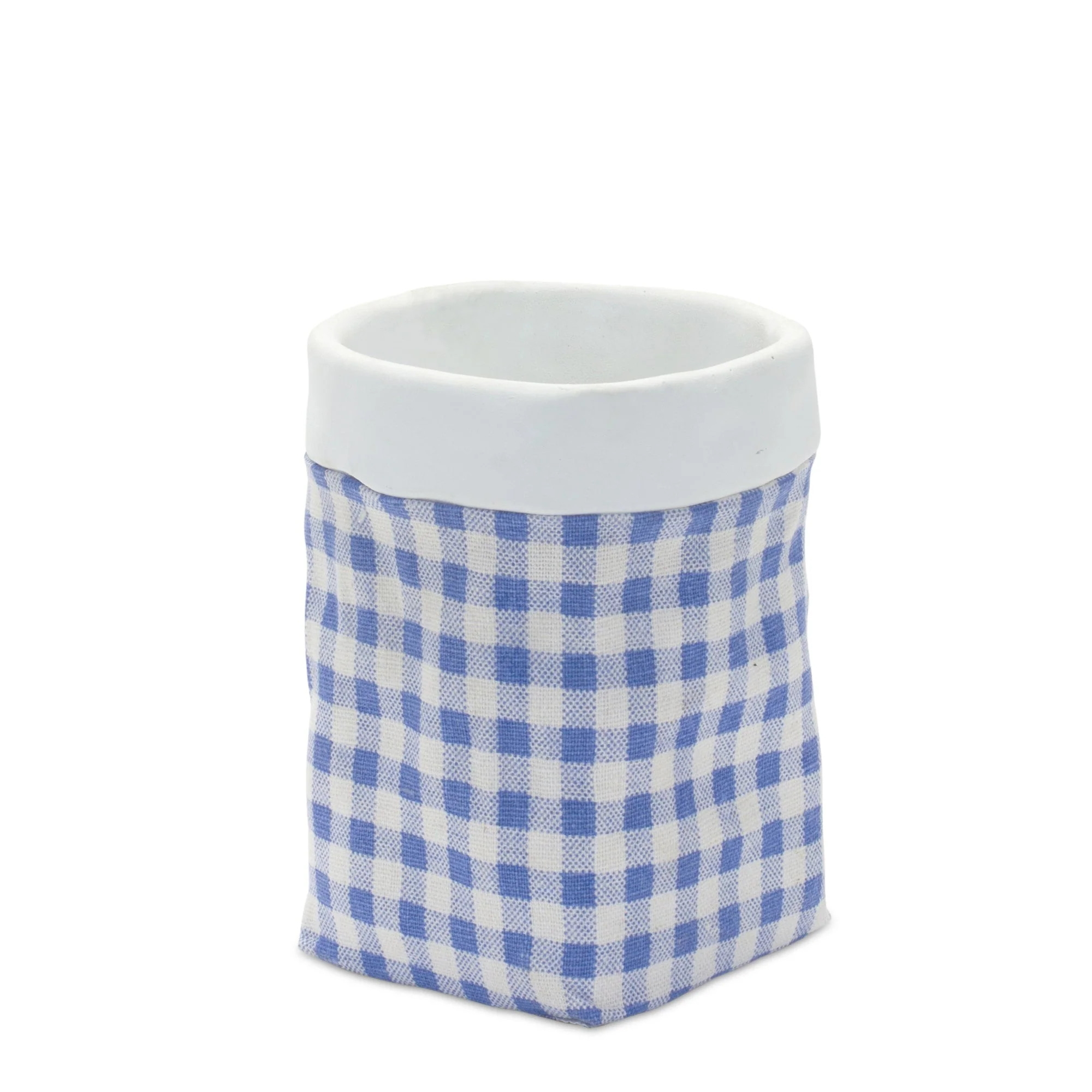 Gingham Sack Design Stone Planter (Set of 2) - Image 3