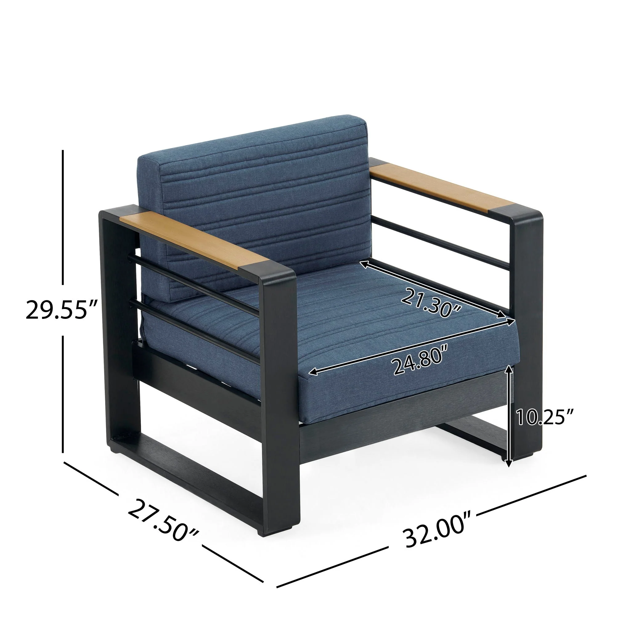Giovanna - Club Chair Set With Aluminum Frame - Image 4